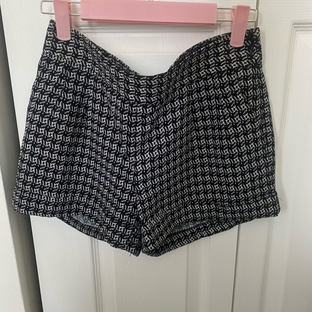 Express Black and White High Waist Shorts